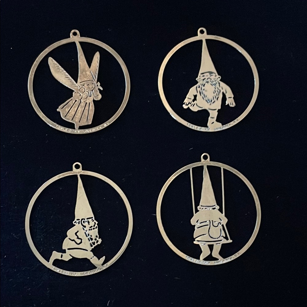 Set of Four Gnomes Towle Silversmiths  Ornaments Set